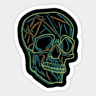 Colorful Skull Made Up Of Lines Sticker